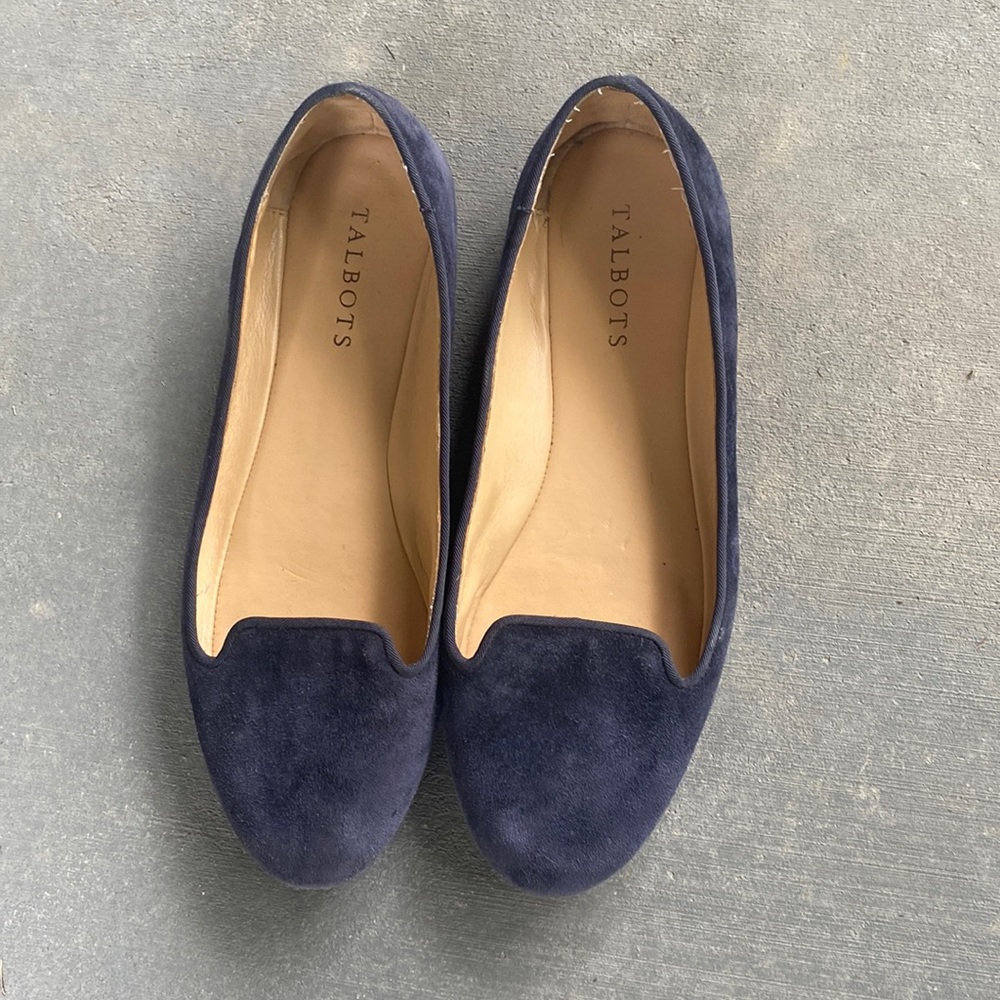 TALBOTS navy suede loafer flats size 7.5